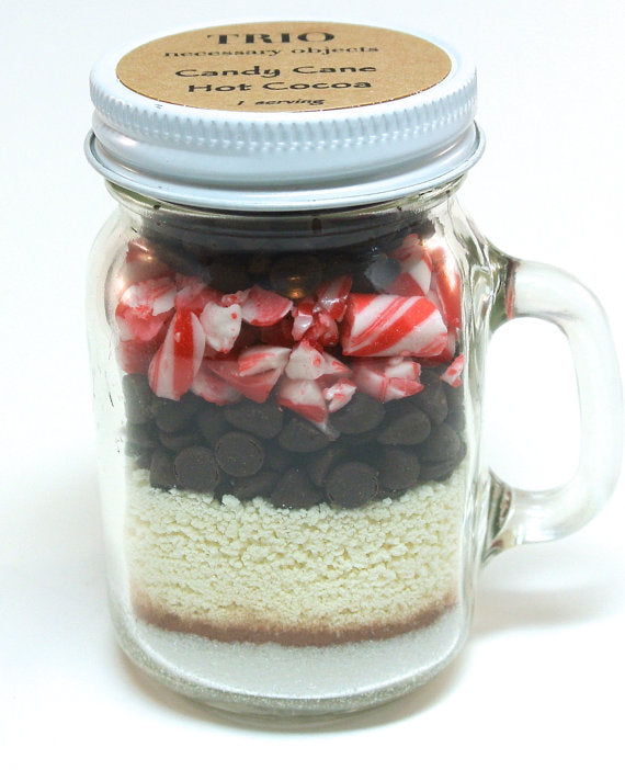 Candy Cane Hot Chocolate, 4 oz Mason Jar Mug, Mint