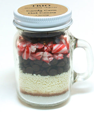 Candy Cane Hot Chocolate, 4 oz Mason Jar Mug, Mint