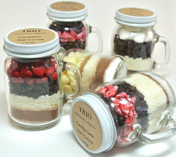 Candy Cane Hot Chocolate, 4 oz Mason Jar Mug, Mint