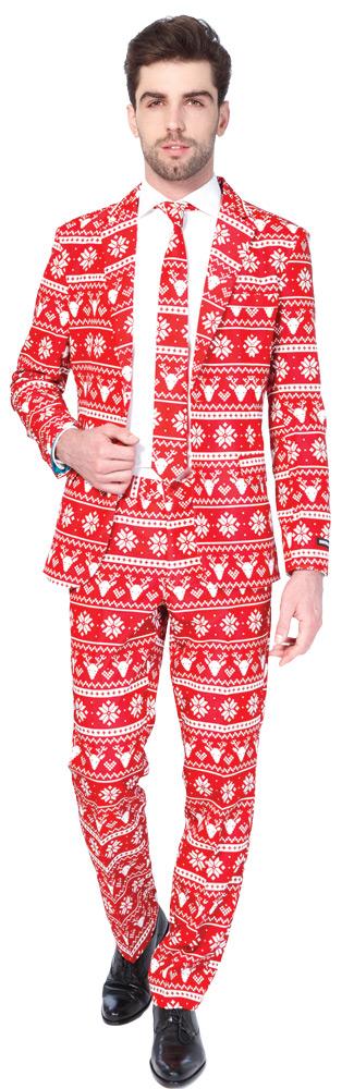 Christmas Red Mens Costume Suit Lg 42-44