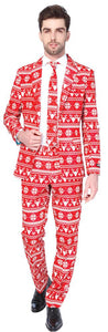 Christmas Red Mens Costume Suit Lg 42-44