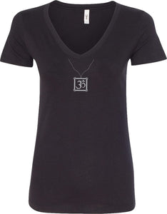 AUM Charm Necklace Ideal V-neck Yoga Tee Shirt
