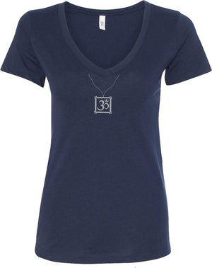 AUM Charm Necklace Ideal V-neck Yoga Tee Shirt