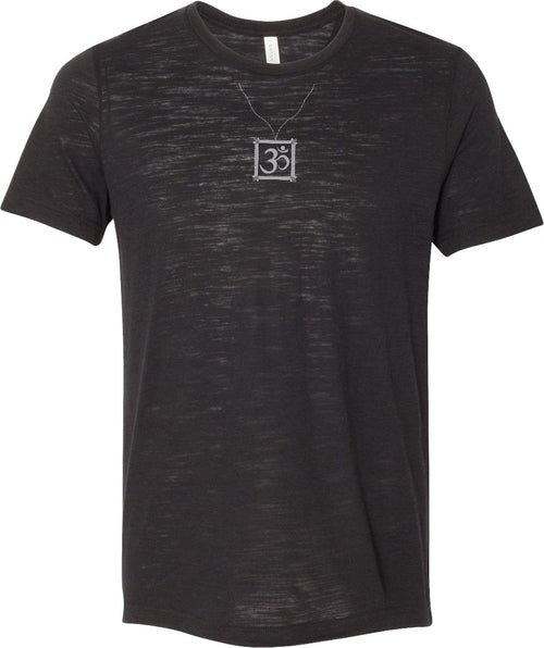 AUM Charm Necklace Burnout Yoga Tee Shirt