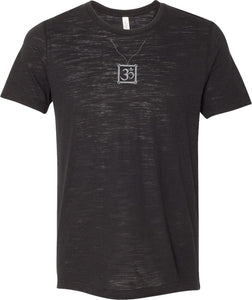 AUM Charm Necklace Burnout Yoga Tee Shirt