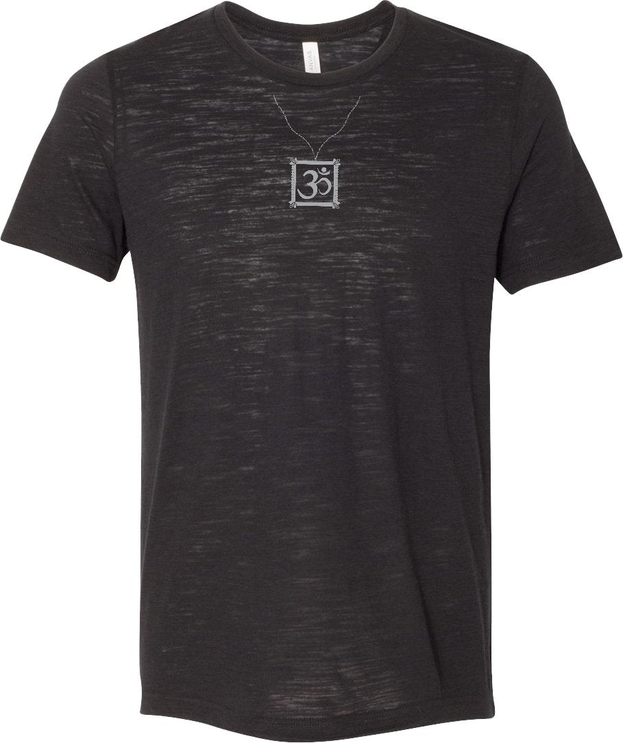 AUM Charm Necklace Burnout Yoga Tee Shirt