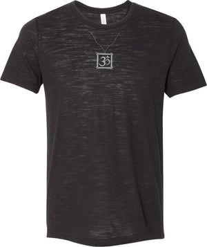 AUM Charm Necklace Burnout Yoga Tee Shirt