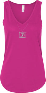 AUM Charm Necklace Flowy V-Neck Yoga Tank Top