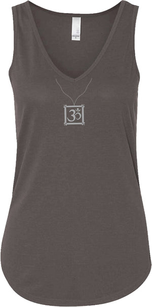 AUM Charm Necklace Flowy V-Neck Yoga Tank Top