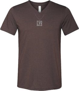 AUM Charm Necklace Triblend V-neck Yoga Tee Shirt