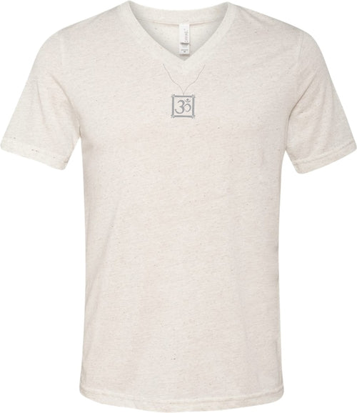 AUM Charm Necklace Triblend V-neck Yoga Tee Shirt