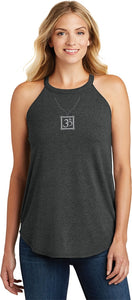 AUM Charm Necklace Triblend Yoga Rocker Tank Top