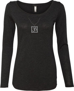 AUM Charm Necklace Triblend Long Sleeve Yoga Tee