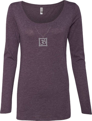 AUM Charm Necklace Triblend Long Sleeve Yoga Tee