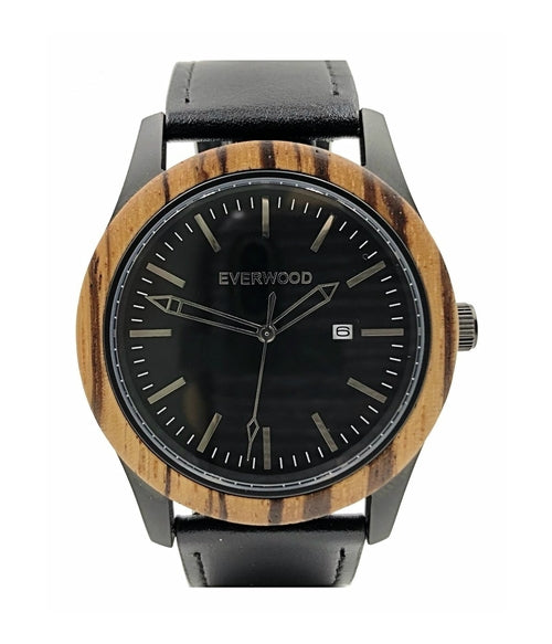 Inverness | Zebrawood | Black Leather